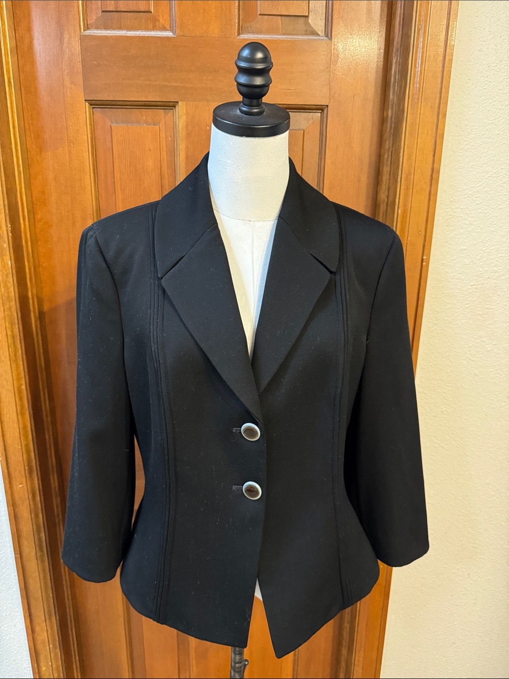 Giorgio Armani Black Tailored Two-Button Women's Blazer Size 48